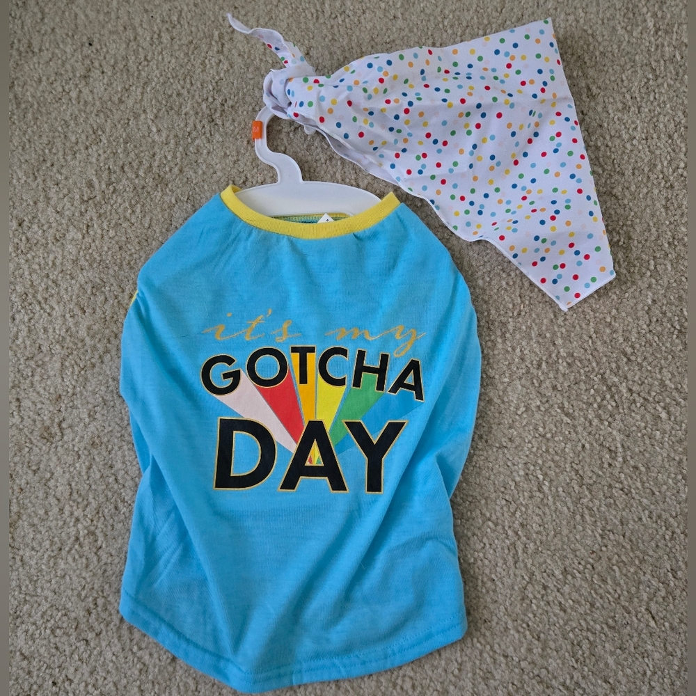 Top Paw Gotcha Day Dog Shirt And Bandana
